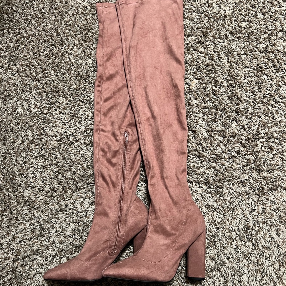 Qupid Blush Over-the-Knee Boots
